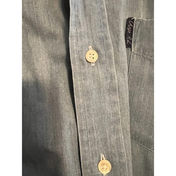 Chaps Ralph Lauren denim shirt men's XL extra large blue long sleeve Vintage - Picture 5 of 12